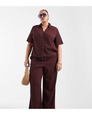 ONLY Wide Leg Crinkled Textured Trousers