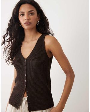 Mango Gebreid Gilet - Zwart