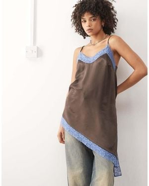 Reclaimed Vintage Longline Layering Cami Top With Asymmetric Hem - White