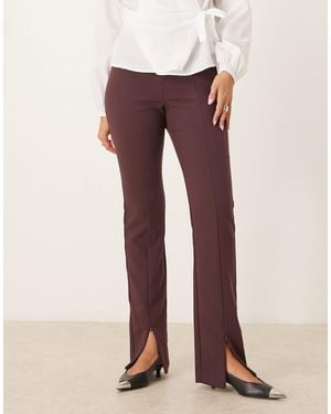 ASOS Tailored Skinny Pants With Zip Front Detail - Brown