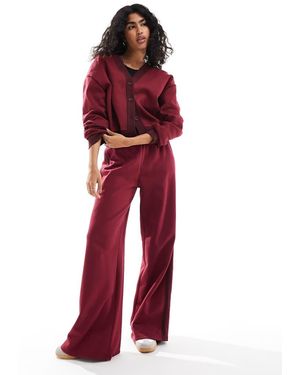 ASOS Joggers Ampi Bordeaux Con Pannelli A Contrasto - Rosso