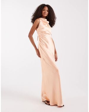 Pretty Lavish Everlee Satin Cowl Maxi Dress - Natural