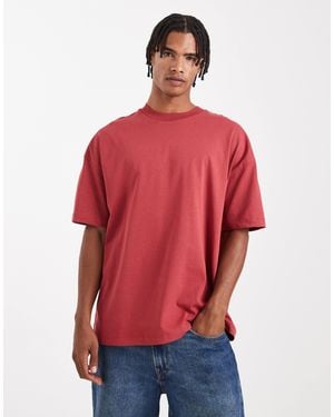 ASOS Heavyweight Oversized Drop Shoulder T-shirt - Red