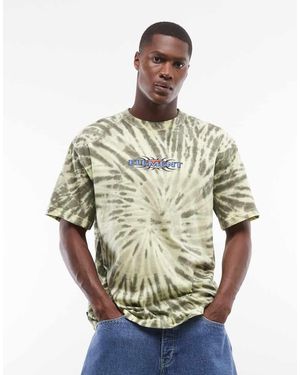 Element T-Shirt Verde E Gialla Con Stampa Tie-Dye Astratta - Grigio