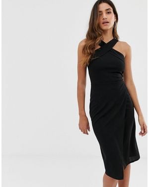 AX Paris – Figurbetontes Neckholder-Kleid - Schwarz