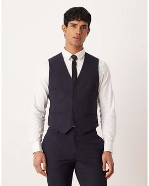 ASOS Chaleco De Traje Ajustado En Azul Marino De