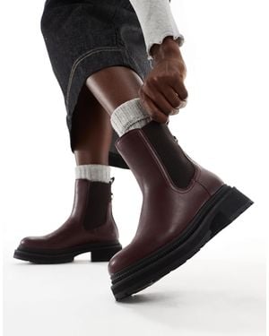 London Rebel Becky Chunky Mid Ankle Chelsea Boots - Black