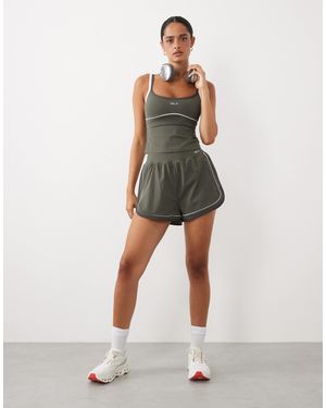 Tala Skinluxe Contrast Retro Run Shorts - Green