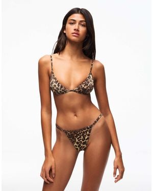 Bershka – bikinioberteil mit tierfellmuster - Orange