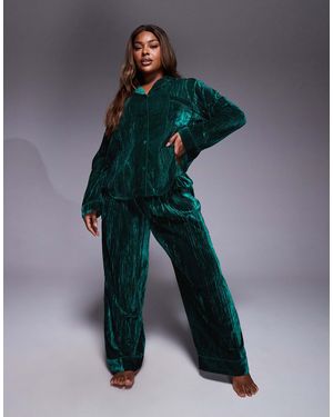 ASOS Asos design curve – pyjama-set aus samt - Blau