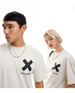 Collusion X Logo Cotton T-Shirt - White
