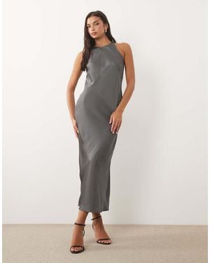Vila Racer Satin Midi Dress - Multicolour