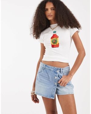 Vero Moda – kurzer jeans-skort - Blau