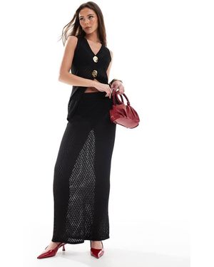 Pretty Lavish Knit Maxi Skirt Co-Ord - Black