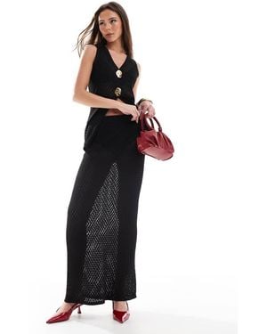 Pretty Lavish Knit Maxi Skirt Co-Ord - Black