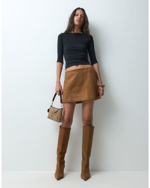 Gap Suede Mini Skort - Brown