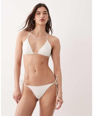 Free Society Ruffle Triangle Bikini Top - Natural