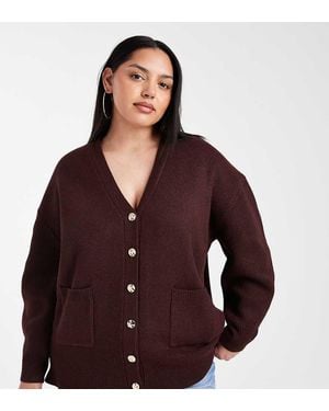 ASOS Asos Design Curve Oversized Boyfriend Cardigan - Red