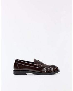 Bershka Gathered Loafers - White