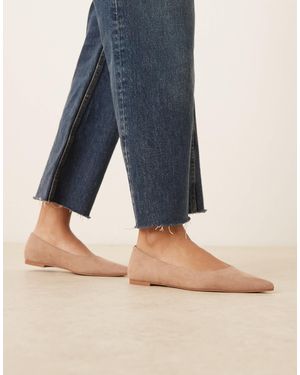 ASOS Luck Pointed Ballet Flats - Blue