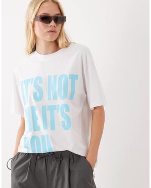 ASOS Oversized T-shirt Block With 'it's Not Me It's You' Graphic - White