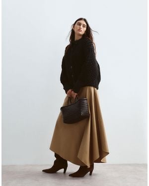 ARRANGE Paneled Midi Skirt - Brown