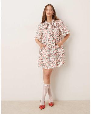 Sister Jane Oversized Bow Mini Dress - Natural