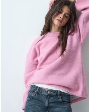 ASOS Lockerer flauschiger pullover mit wolle - Pink