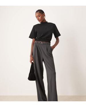 JDY Tall Belt Detail Wide Leg Trousers - Black