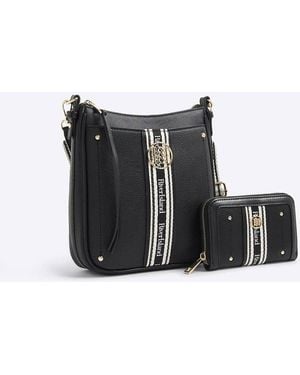 River Island Branded Messenger Bag And Purse Bundle - Black