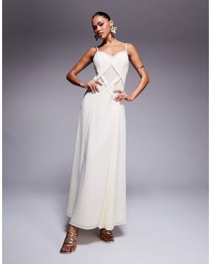 EVER NEW Criss Cross Godet Maxi Dress - Gray