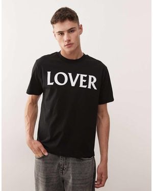 Collusion Camiseta De Corte Slim Con Estampado "Lover" De - Negro