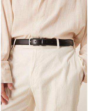 Mango Leather Buckle Belt - Natural