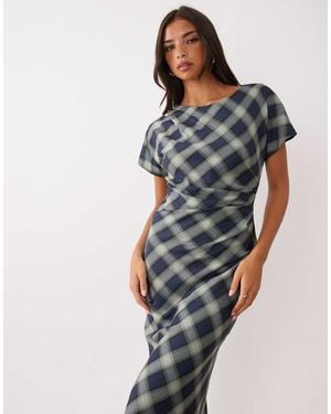 Nobody's Child Blaine Midi-Jurk Met Korte Mouwen En Drapering - Blauw