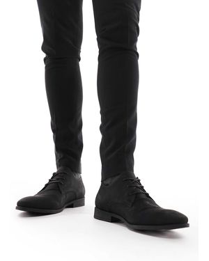New Look Faux Suede Lace Up Shoes - Black