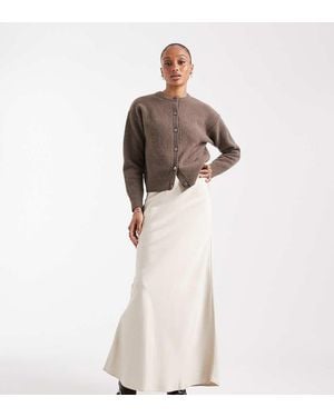 Vero Moda Satin Bias Midi Skirt - Brown
