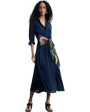 Desigual Midi Shirt Dress. C. Lacroix - Blue