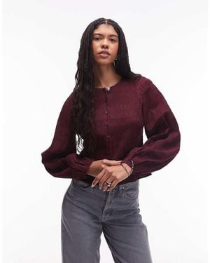 & Other Stories Textu Blouse With Button Front - Red