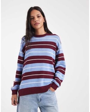 Hollister Oversized Knit Crew Neck Jumper - Red