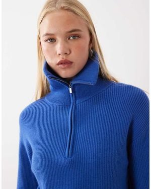 Mango Trui Met Kwartrits - Blauw