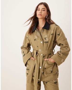 Sister Jane Dream Chateau Floral Embellished Jacket Co-ord - Natural