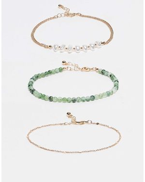 ASOS – 3er-pack fußkettchen - Grau