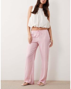 Cotton On Sleep Washed Satin Wide Leg Trousers - Pink