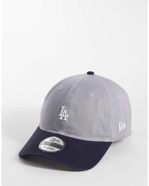 KTZ La Dodgers 9Twenty Mini Logo Contrast Peak Cap - Grey