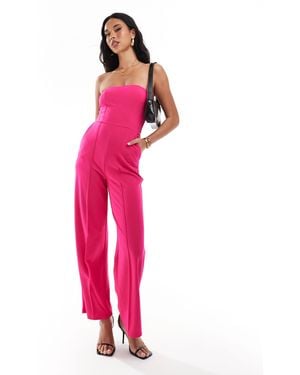 River Island Combinaison ample à encolure bandeau - Rose