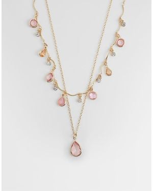 Accessorize Collar De Varias Hileras Delicado Con Gemas De - Blanco