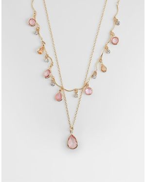Accessorize Collana A Strati Con Gemme Delicate Chiaro - Bianco