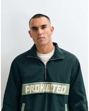 Prohibited Chaqueta Cortavientos De Tacto Suave En Verde Botella - Azul