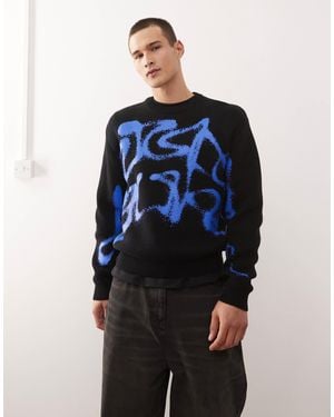 Weekday Oversized Graphic Sweater - Blue