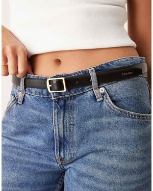 Calvin Klein Cintura Nera Con Fibbia Squadrata Classica - Blu